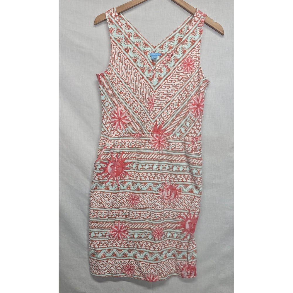 J.Mclaughlin Dress Size M Sleeveless Dillards Sun Print Salmon Blue